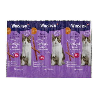 تشویقی مدادی گربه وینستون Winston با طعم مرغ و جگر و علف گربه ورق 10 عددی