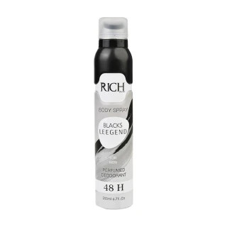 اسپری بدن مردانه ریچ بونومیا مدل Blacks Leegend حجم 200 میلی لیتر